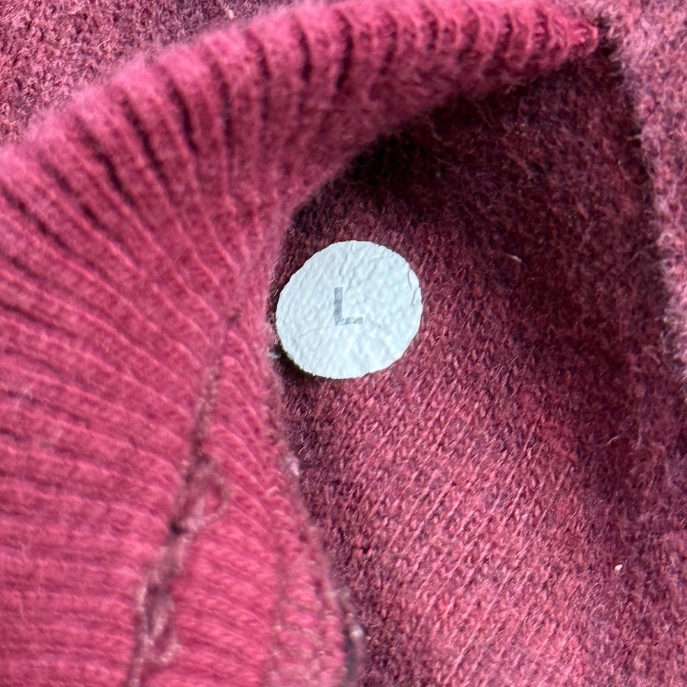 Lululemon Mens Burgundy Full Zip Fleece Hoodie Sweatshirt Size L Maroon - Picture 3 of 7
